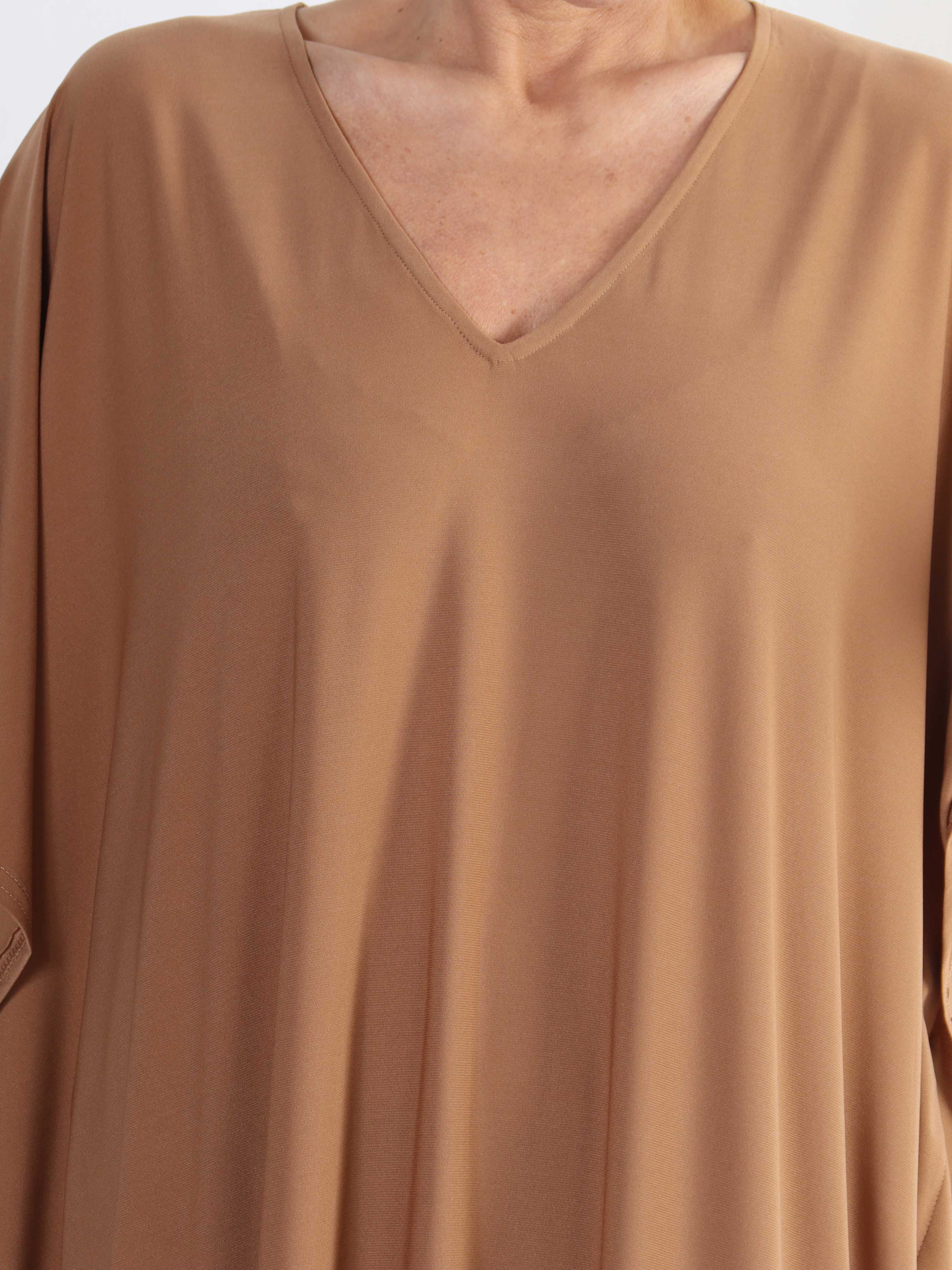 Azmina Plain Long - enfärgad stretchig tunika i stora storlekar